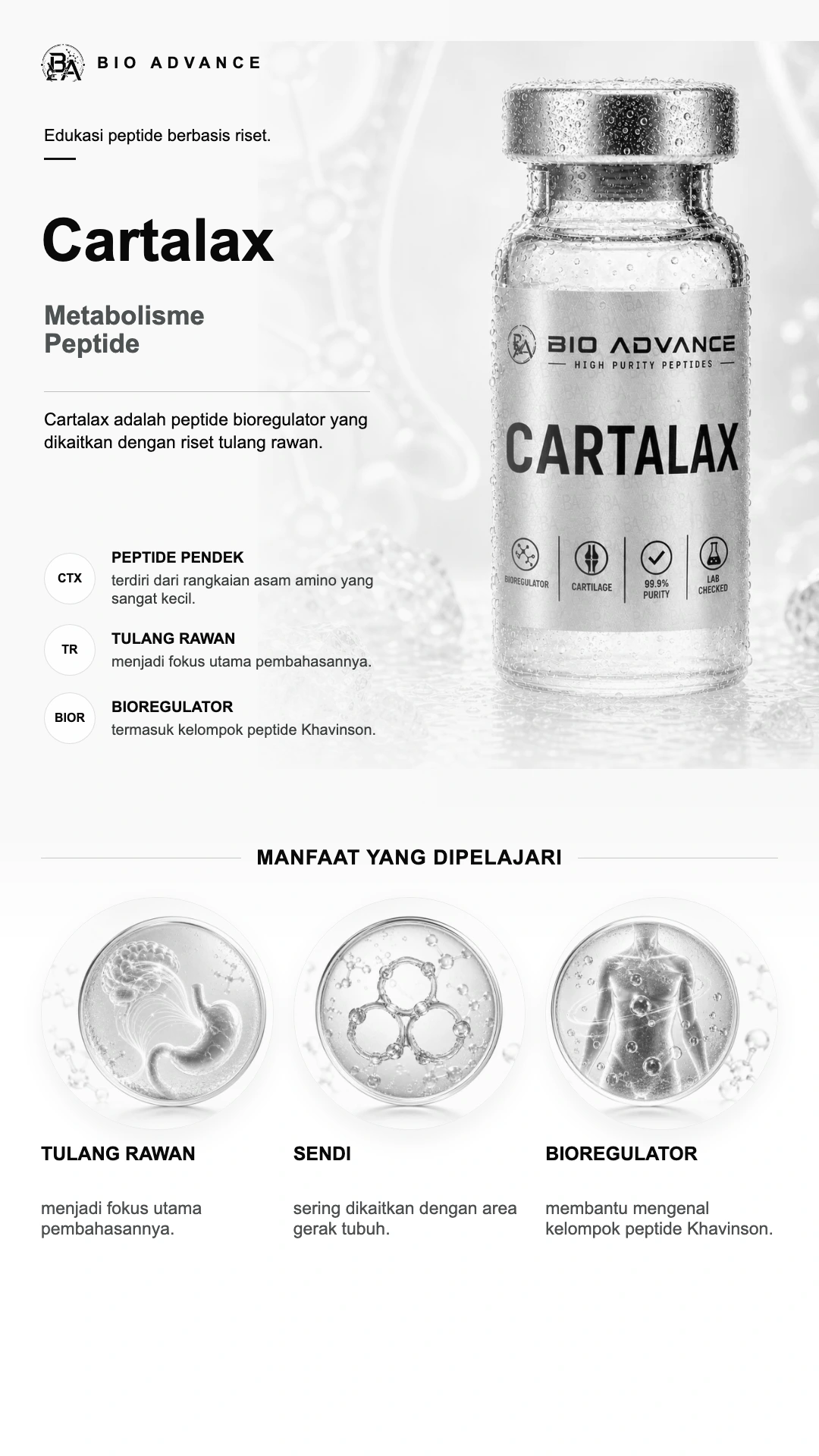 Poster edukasi Cartalax, ringkasan cara kerja dan konteks risetnya